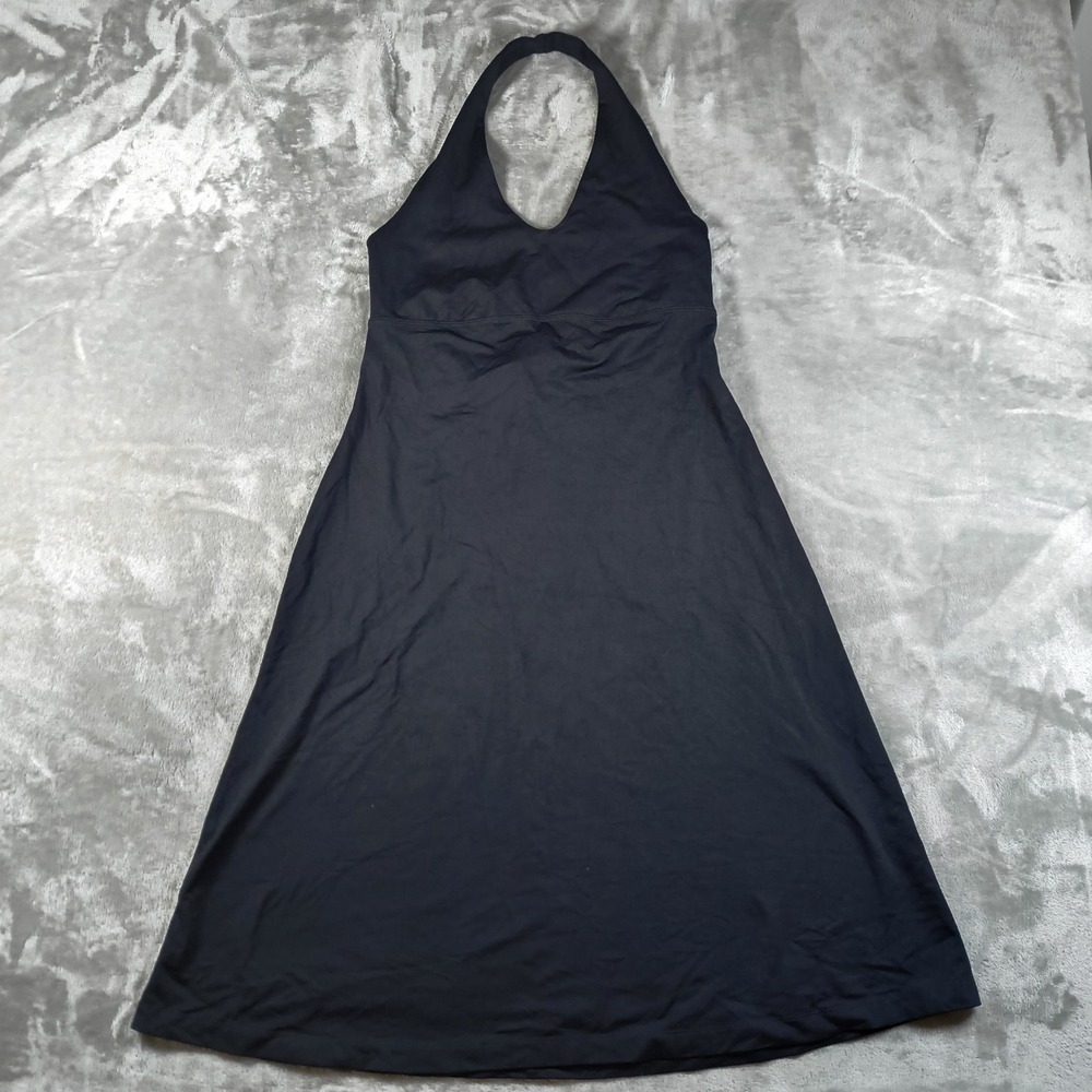 Patagonia Halter Dress Women Large Black Sleeveless A Line Stretch Outdoor Midi